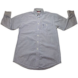 Wrangler George Strait Cowboy Cut Shirt Mens Large Gingham Western Button-down